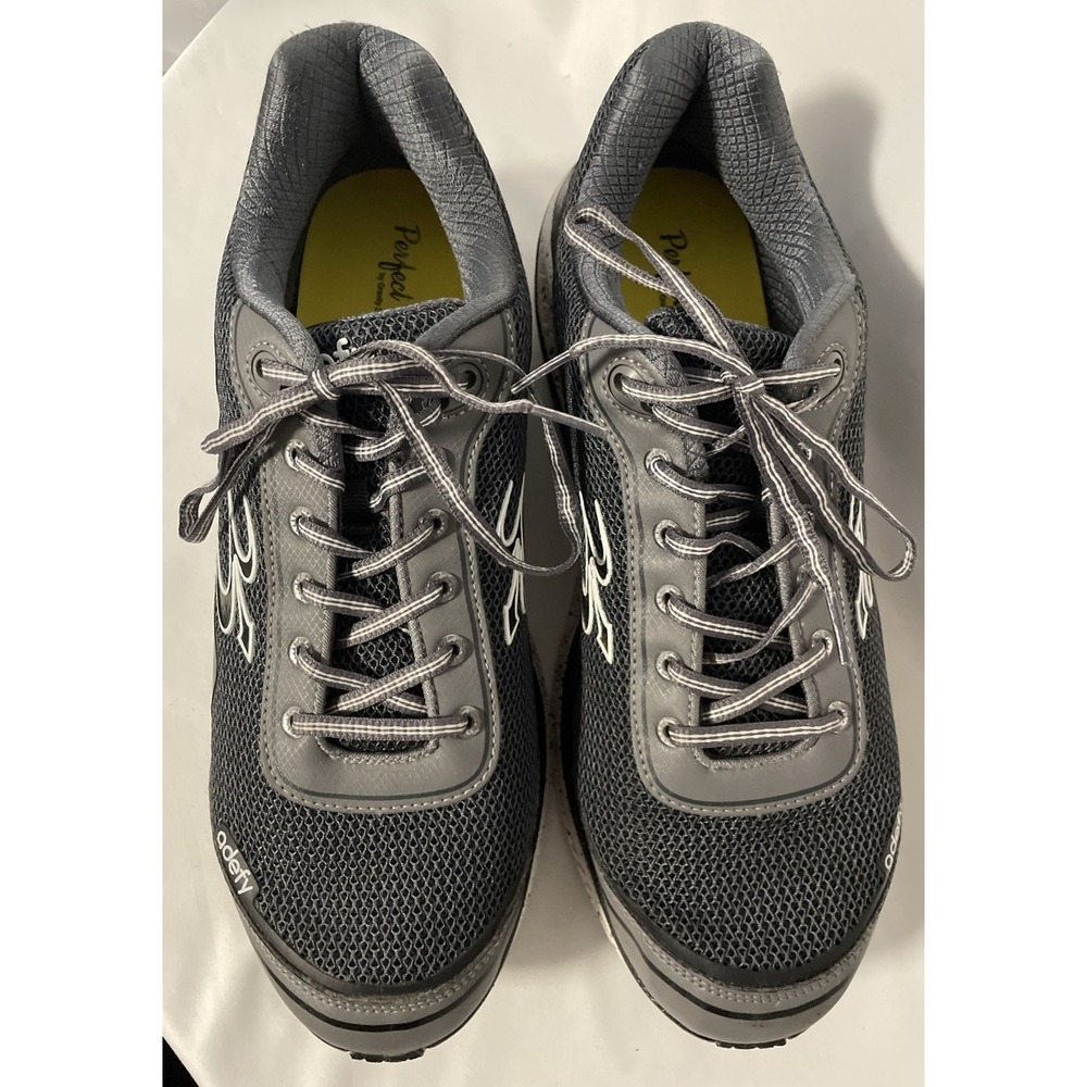 Men's Gdefy Gravity Defyer Mighty Walk Shoes Size 13 Shock Absorbing Gray Black